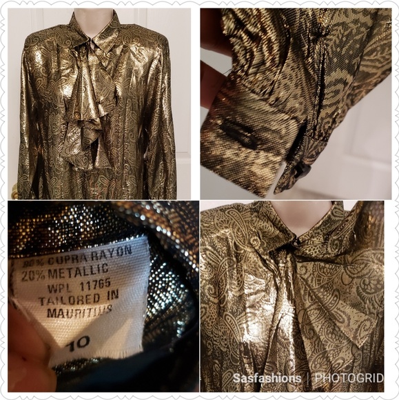 Metallic Ruffled Bodice Blouse - Picture 6 of 6